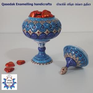قندان پایه دار میناکاری ۳۰ سانتیمتر کد 2
