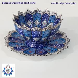 ست کاسه و بشقاب ۲۵ سانتیمتر میناکاری  کد ۱۹۰۸