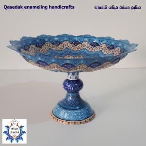 بشقاب پایه دار میناکاری ۳۰ سانتیمتر  کد ۲۴۴۱