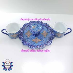 چایخوری 2 نفره میناکاری کد 3 | زیبا و باکیفیت، انتخابی ویژه برای دمنوشها