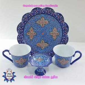 چایخوری 2 نفره میناکاری کد 3 | زیبا و باکیفیت، انتخابی ویژه برای دمنوشها