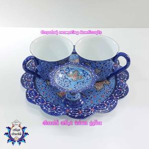 چایخوری 2 نفره میناکاری کد 3 | زیبا و باکیفیت، انتخابی ویژه برای دمنوشها