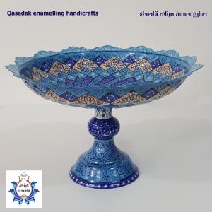 بشقاب پایه دار میناکاری ۳۰ سانتیمتر  کد ۲۴۳۹