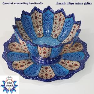 ست کاسه و بشقاب ۲۵ سانتیمتر میناکاری کد ۱۹۱۰