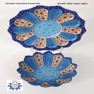ست کاسه و بشقاب ۲۵ سانتیمتر میناکاری کد ۱۹۱۰