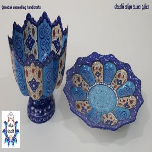 ست کاسه و بشقاب ۲۰ سانتیمتر میناکاری  کد ۱۸۸۱