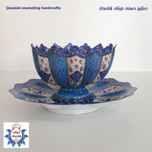 ست کاسه و بشقاب ۲۵ سانتیمتر میناکاری کد ۱۹۱۴