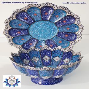 ست کاسه و بشقاب ۲۵ سانتیمتر میناکاری  کد ۱۹۰۸