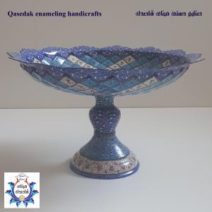 بشقاب پایه دار میناکاری ۳۰ سانتیمتر کد ۲۴۴۲