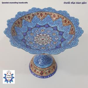 بشقاب پایه دار میناکاری ۲۰ سانتیمتر کد ۲۰۹۶