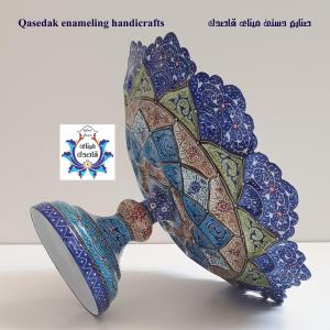 بشقاب پایه دار میناکاری ۲۰ سانتیمتر کد ۲۰۹۹