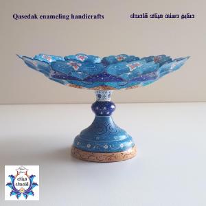 بشقاب پایه دار میناکاری ۲۰ سانتیمتر کد ۲۱۰۰