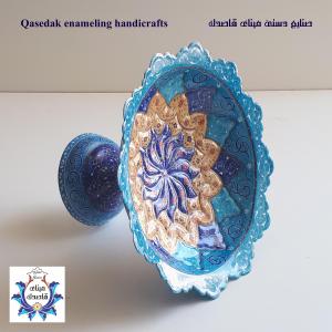 بشقاب پایه دار میناکاری ۲۰ سانتیمتر کد ۲۱۰۱