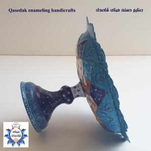 بشقاب پایه دار میناکاری ۲۰ سانتیمتر کد ۲۱۰۱