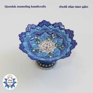 بشقاب پایه دار میناکاری ۲۰ سانتیمتر  کد ۲۱۰۲