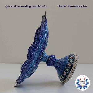 بشقاب پایه دار میناکاری ۲۰ سانتیمتر  کد ۲۱۰۲