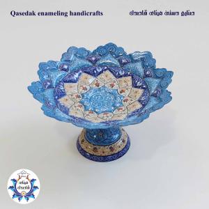 بشقاب پایه دار میناکاری ۲۰ سانتیمتر کد ۲۱۰۳