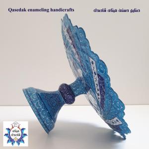 بشقاب پایه دار میناکاری ۲۵ سانتیمتر کد ۲۱۴۲