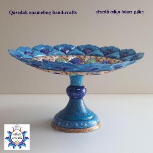 بشقاب پایه دار میناکاری ۳۰ سانتیمتر کد ۲۱۸۷
