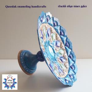 بشقاب پایه دار میناکاری ۳۰ سانتیمتر کد ۲۱۸۷