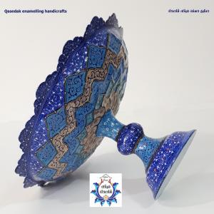 بشقاب پایه دار میناکاری ۳۰ سانتیمتر کد ۲۴۴۰