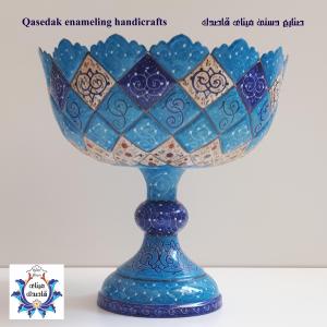 کاسه پایه دار میناکاری ۳۰ سانتیمتر کد ۲۴۴۲