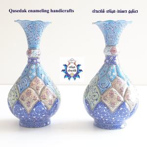 گلدان میناکاری پاپیونی۱۶ سانتیمتر کد ۲۵۱۵