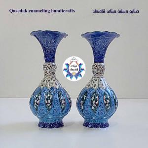 گلدان میناکاری پاپیونی ۲۰ سانتیمتر  کد ۲۵۶۵