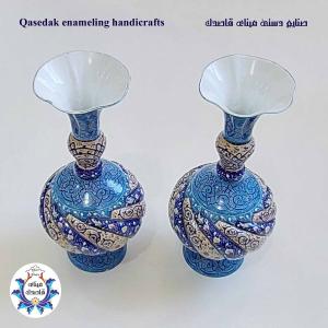 گلدان میناکاری پاپیونی ۲۵ سانتیمتری  کد ۲۶۰۳