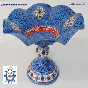 بشقاب پایه دار گلبرگی ۲۵سانتیمتر کد۲۷۵۵