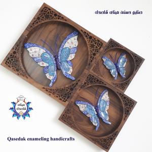 قاب ست پروانه میناکاری کد ۱