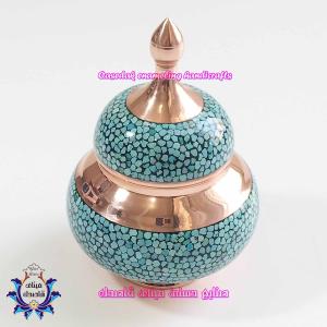 قندان فیروزه کوبی ۱۵ سانتیمتر کد ۲