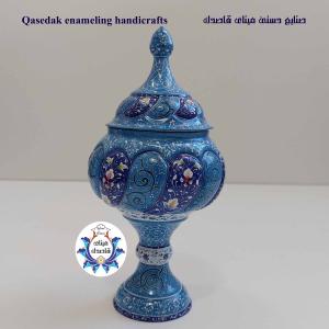 قندان پایه دار میناکاری ۲۳ سانتیمتر کد 6