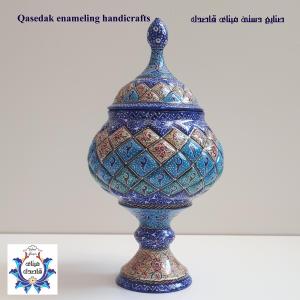 قندان پایه دار میناکاری ۲۳ سانتیمتر کد9