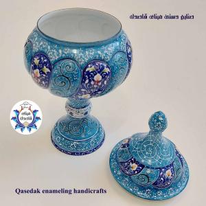قندان پایه دار میناکاری ۲۳ سانتیمتر کد 6