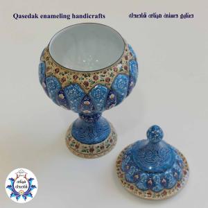 قندان پایه دار میناکاری ۲۳ سانتیمتر کد 7