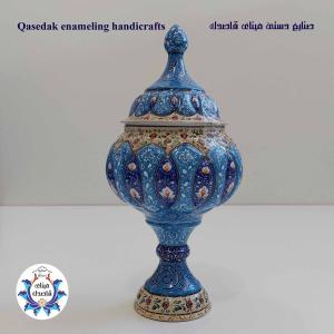 قندان پایه دار میناکاری ۲۳ سانتیمتر کد 7