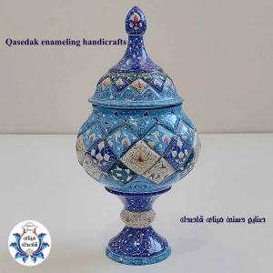 قندان پایه دار میناکاری ۲۳ سانتیمتر کد ۶