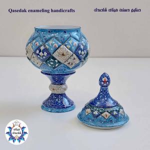 قندان پایه دار میناکاری ۲۳ سانتیمتر کد ۶