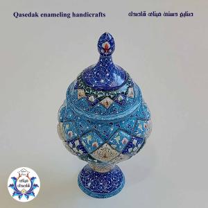 قندان پایه دار میناکاری ۲۳ سانتیمتر کد ۶