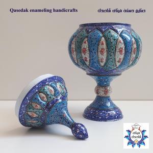 قندان پایه دار میناکاری ۲۵ سانتیمتر کد 26