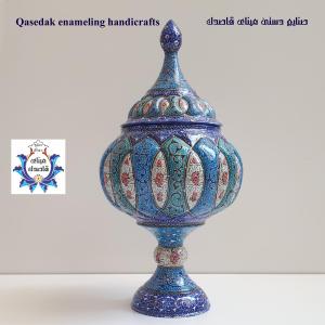 قندان پایه دار میناکاری ۲۵ سانتیمتر کد 26