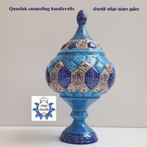 قندان پایه دار میناکاری ۳۰ سانتیمتر کد18