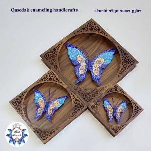 قاب ست پروانه میناکاری کد ۱۲