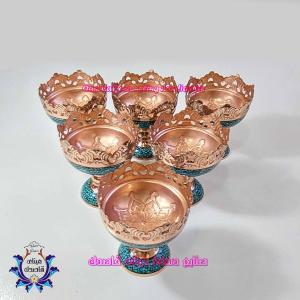 کاسه پایه دار فیروزه کوبی ۹ سانتیمتر کد ۱