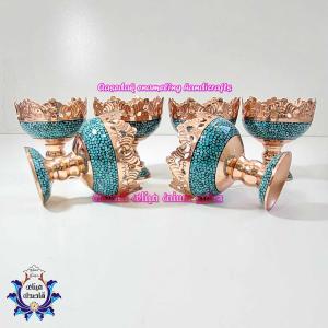 کاسه پایه دار فیروزه کوبی ۹ سانتیمتر کد ۱