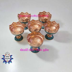کاسه پایه دار فیروزه کوبی ۹ سانتیمتر کد ۱