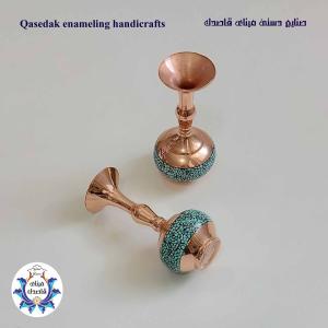 گلدان پاپیونی فیروزه کوبی ۱۳ سانتیمتر کد ۱