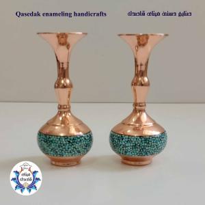 گلدان پاپیونی فیروزه کوبی ۱۳ سانتیمتر کد ۱