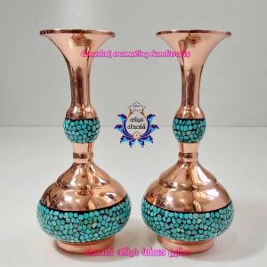 گلدان فیروزه کوبی ۱۶ سانتیمتر کد ۱
